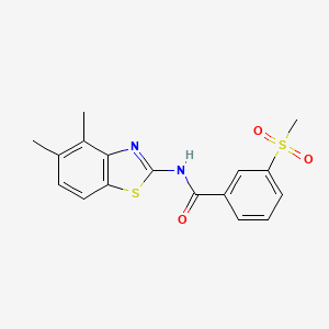 molecular formula C17H16N2O3S2 B2827412 N-(4,5-dimethylbenzo[d]thiazol-2-yl)-3-(methylsulfonyl)benzamide CAS No. 896294-73-8