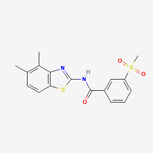 molecular formula C17H16N2O3S2 B2827412 N-(4,5-二甲基苯并[d]噻唑-2-基)-3-(甲磺酰)苯甲酰胺 CAS No. 896294-73-8