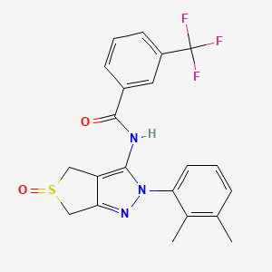 molecular formula C21H18F3N3O2S B2827422 N-[2-(2,3-dimethylphenyl)-5-oxo-4,6-dihydrothieno[3,4-c]pyrazol-3-yl]-3-(trifluoromethyl)benzamide CAS No. 1020247-33-9