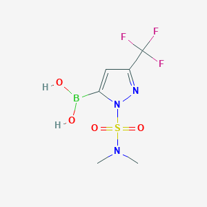 molecular formula C6H9BF3N3O4S B2827427 1-二甲基磺酰-3-(三氟甲基)吡唑-5-硼酸 CAS No. 2377608-07-4
