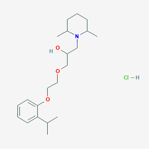 molecular formula C21H36ClNO3 B2827428 1-(2,6-Dimethylpiperidin-1-yl)-3-(2-(2-isopropylphenoxy)ethoxy)propan-2-ol hydrochloride CAS No. 1217789-98-4