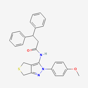 molecular formula C27H25N3O2S B2827429 N-(2-(4-methoxyphenyl)-4,6-dihydro-2H-thieno[3,4-c]pyrazol-3-yl)-3,3-diphenylpropanamide CAS No. 920468-74-2