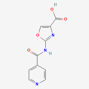molecular formula C10H7N3O4 B2827430 2-(Pyridine-4-amido)-1,3-oxazole-4-carboxylic acid CAS No. 1992978-66-1