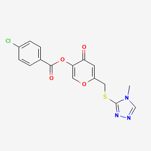 [6-[(4-Methyl-1,2,4-triazol-3-yl)sulfanylmethyl]-4-oxopyran-3-yl] 4-chlorobenzoate