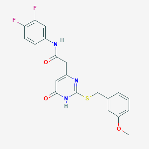 molecular formula C20H17F2N3O3S B2827433 N-(3,4-二氟苯基)-2-(2-((3-甲氧基苯甲基)硫代)-6-氧代-1,6-二氢嘧啶-4-基)乙酰胺 CAS No. 1105237-00-0