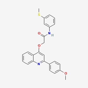 molecular formula C25H22N2O3S B2827436 2-((2-(4-甲氧基苯基)喹啉-4-基)氧基)-N-(3-(甲硫基)苯基)乙酰胺 CAS No. 1114658-04-6