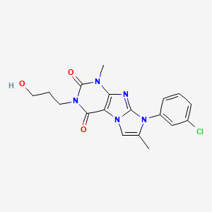 molecular formula C18H18ClN5O3 B2827437 8-(3-氯苯基)-3-(3-羟基丙基)-1,7-二甲基-1H-咪唑并[2,1-f]嘌呤-2,4(3H,8H)-二酮 CAS No. 900276-97-3