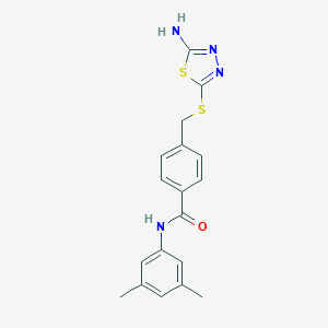 molecular formula C18H18N4OS2 B282744 4-{[(5-amino-1,3,4-thiadiazol-2-yl)sulfanyl]methyl}-N-(3,5-dimethylphenyl)benzamide 