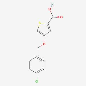 molecular formula C12H9ClO3S B2827441 4-[(4-Chlorophenyl)methoxy]thiophene-2-carboxylic acid CAS No. 1502574-31-3