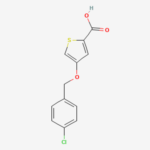 molecular formula C12H9ClO3S B2827441 4-[(4-氯苯基)甲氧基]噻吩-2-羧酸 CAS No. 1502574-31-3