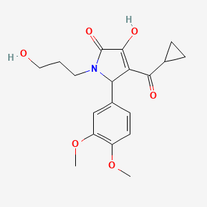 5-(3,4-Dimethoxyphenyl)-4-(cyclopropylcarbonyl)-3-hydroxy-1-(3-hydroxypropyl)-3-pyrrolin-2-one