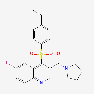 4-[(4-Ethylphenyl)sulfonyl]-6-fluoro-3-(pyrrolidin-1-ylcarbonyl)quinoline