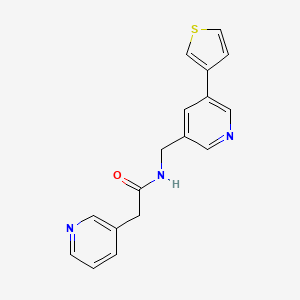 2-(pyridin-3-yl)-N-((5-(thiophen-3-yl)pyridin-3-yl)methyl)acetamide