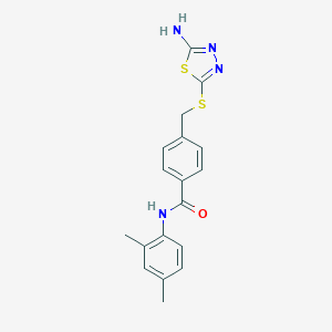molecular formula C18H18N4OS2 B282745 4-{[(5-amino-1,3,4-thiadiazol-2-yl)thio]methyl}-N-(2,4-dimethylphenyl)benzamide 
