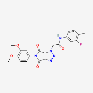 2-(5-(3,4-dimethoxyphenyl)-4,6-dioxo-4,5,6,6a-tetrahydropyrrolo[3,4-d][1,2,3]triazol-1(3aH)-yl)-N-(3-fluoro-4-methylphenyl)acetamide