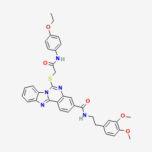 N-(3,4-dimethoxyphenethyl)-6-((2-((4-ethoxyphenyl)amino)-2-oxoethyl)thio)benzo[4,5]imidazo[1,2-c]quinazoline-3-carboxamide
