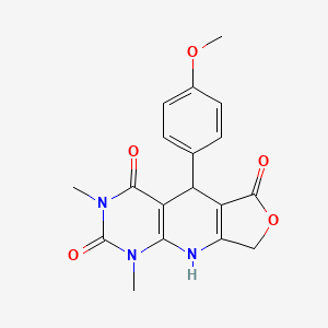 8-(4-Methoxyphenyl)-11,13-dimethyl-5-oxa-2,11,13-triazatricyclo[7.4.0.0^{3,7}]trideca-1(9),3(7)-diene-6,10,12-trione