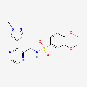 N-((3-(1-methyl-1H-pyrazol-4-yl)pyrazin-2-yl)methyl)-2,3-dihydrobenzo[b][1,4]dioxine-6-sulfonamide