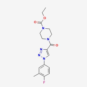 ethyl 4-{[1-(4-fluoro-3-methylphenyl)-1H-1,2,3-triazol-4-yl]carbonyl}piperazine-1-carboxylate