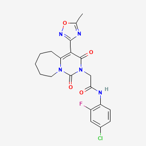 N-(4-chloro-2-fluorophenyl)-2-[4-(5-methyl-1,2,4-oxadiazol-3-yl)-1,3-dioxo-3,5,6,7,8,9-hexahydropyrimido[1,6-a]azepin-2(1H)-yl]acetamide