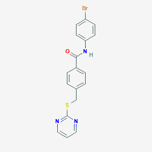 N-(4-bromophenyl)-4-[(pyrimidin-2-ylsulfanyl)methyl]benzamide