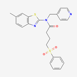 N-(6-methylbenzo[d]thiazol-2-yl)-4-(phenylsulfonyl)-N-(pyridin-4-ylmethyl)butanamide