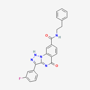 molecular formula C24H18FN5O2 B2827494 3-(3-fluorophenyl)-5-oxo-N-(2-phenylethyl)-4,5-dihydro[1,2,3]triazolo[1,5-a]quinazoline-8-carboxamide CAS No. 1031649-62-3