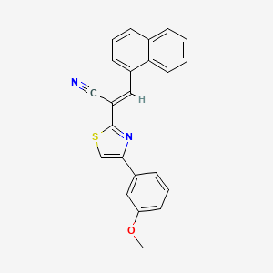 molecular formula C23H16N2OS B2827497 (2E)-2-[4-(3-甲氧基苯基)-1,3-噻唑-2-基]-3-(萘-1-基)丙-2-烯-2-腈 CAS No. 476673-96-8