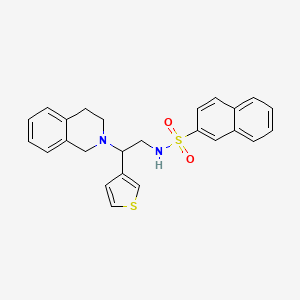 molecular formula C25H24N2O2S2 B2827503 N-(2-(3,4-二氢异喹啉-2(1H)-基)-2-(噻吩-3-基)乙基)萘-2-磺酰胺 CAS No. 954600-15-8