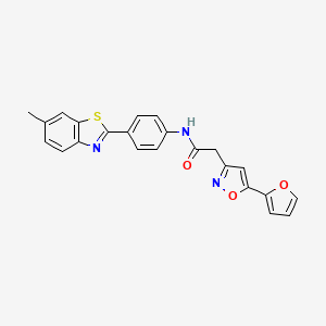 2-(5-(furan-2-yl)isoxazol-3-yl)-N-(4-(6-methylbenzo[d]thiazol-2-yl)phenyl)acetamide