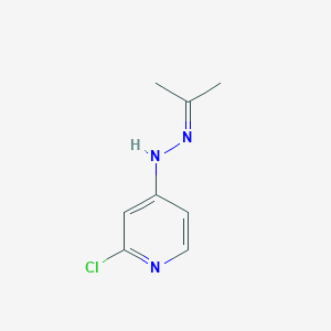molecular formula C8H10ClN3 B2827524 2-CHloro-4-[2-(propan-2-ylidene)hydrazin-1-yl]pyridine CAS No. 2377920-18-6