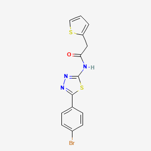 molecular formula C14H10BrN3OS2 B2827528 N-(5-(4-bromophenyl)-1,3,4-thiadiazol-2-yl)-2-(thiophen-2-yl)acetamide CAS No. 476463-44-2