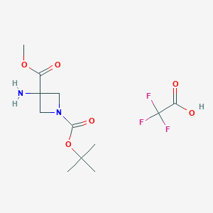 molecular formula C12H19F3N2O6 B2827531 1-Tert-butyl 3-methyl 3-aminoazetidine-1,3-dicarboxylate trifluoroacetic acid CAS No. 2097953-60-9