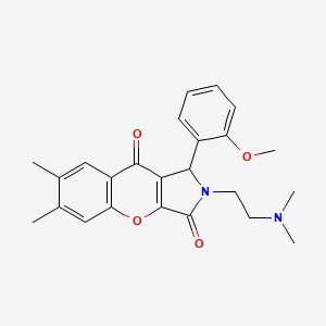 molecular formula C24H26N2O4 B2827545 2-(2-(Dimethylamino)ethyl)-1-(2-methoxyphenyl)-6,7-dimethyl-1,2-dihydrochromeno[2,3-c]pyrrole-3,9-dione CAS No. 886161-72-4