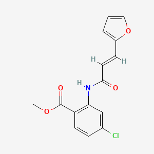 molecular formula C15H12ClNO4 B2827553 (E)-methyl 4-chloro-2-(3-(furan-2-yl)acrylamido)benzoate CAS No. 868153-91-7