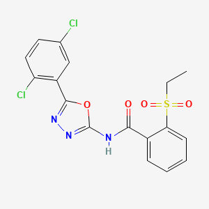 molecular formula C17H13Cl2N3O4S B2827560 N-(5-(2,5-二氯苯基)-1,3,4-噁二唑-2-基)-2-(乙基磺酰)苯甲酰胺 CAS No. 886923-10-0