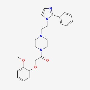 2-(2-methoxyphenoxy)-1-(4-(2-(2-phenyl-1H-imidazol-1-yl)ethyl)piperazin-1-yl)ethanone