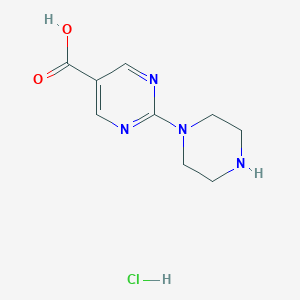 molecular formula C9H13ClN4O2 B2827569 2-(哌嗪-1-基)嘧啶-5-甲酸盐酸盐 CAS No. 2378506-54-6