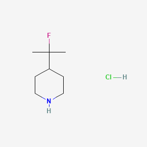 molecular formula C8H17ClFN B2827574 4-(2-Fluoropropan-2-yl)piperidine;hydrochloride CAS No. 1896341-44-8