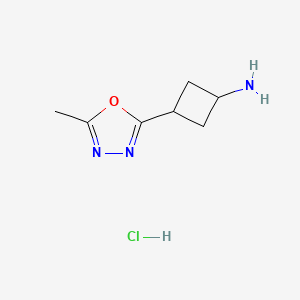 molecular formula C7H12ClN3O B2827578 (1R,3r)-3-(5-methyl-1,3,4-oxadiazol-2-yl)cyclobutan-1-amine hydrochloride CAS No. 2241107-53-7