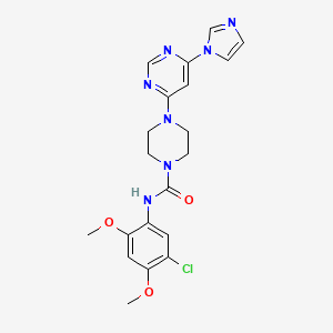 4-(6-(1H-imidazol-1-yl)pyrimidin-4-yl)-N-(5-chloro-2,4-dimethoxyphenyl)piperazine-1-carboxamide