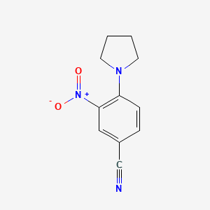 molecular formula C11H11N3O2 B2827580 3-硝基-4-(吡咯啉-1-基)苯甲腈 CAS No. 19005-64-2