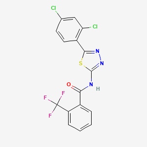 N-[5-(2,4-dichlorophenyl)-1,3,4-thiadiazol-2-yl]-2-(trifluoromethyl)benzamide