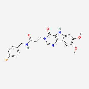 molecular formula C22H21BrN4O4 B2827587 N-(4-bromobenzyl)-3-(7,8-dimethoxy-4-oxo-4,5-dihydro-3H-pyrimido[5,4-b]indol-3-yl)propanamide CAS No. 1189662-54-1