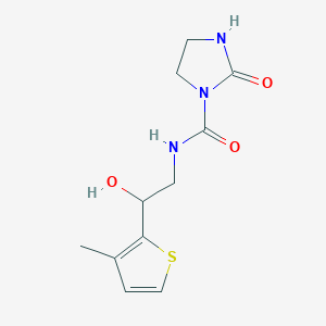 molecular formula C11H15N3O3S B2827594 N-(2-羟基-2-(3-甲基硫代苯并-2-基)乙基)-2-氧代咪唑烷-1-甲酰胺 CAS No. 1795442-58-8