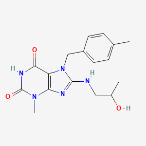 molecular formula C17H21N5O3 B2827595 8-((2-hydroxypropyl)amino)-3-methyl-7-(4-methylbenzyl)-1H-purine-2,6(3H,7H)-dione CAS No. 1105197-56-5