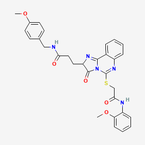 3-[5-({[(2-methoxyphenyl)carbamoyl]methyl}sulfanyl)-3-oxo-2H,3H-imidazo[1,2-c]quinazolin-2-yl]-N-[(4-methoxyphenyl)methyl]propanamide
