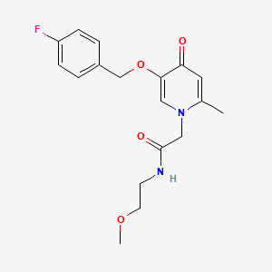 molecular formula C18H21FN2O4 B2827600 2-(5-((4-fluorobenzyl)oxy)-2-methyl-4-oxopyridin-1(4H)-yl)-N-(2-methoxyethyl)acetamide CAS No. 946204-97-3