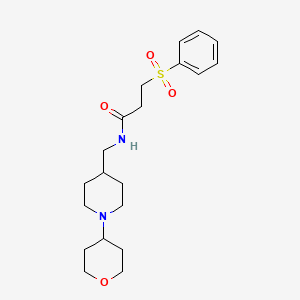 3-(phenylsulfonyl)-N-((1-(tetrahydro-2H-pyran-4-yl)piperidin-4-yl)methyl)propanamide