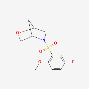molecular formula C12H14FNO4S B2827631 5-((5-Fluoro-2-methoxyphenyl)sulfonyl)-2-oxa-5-azabicyclo[2.2.1]heptane CAS No. 2034203-96-6